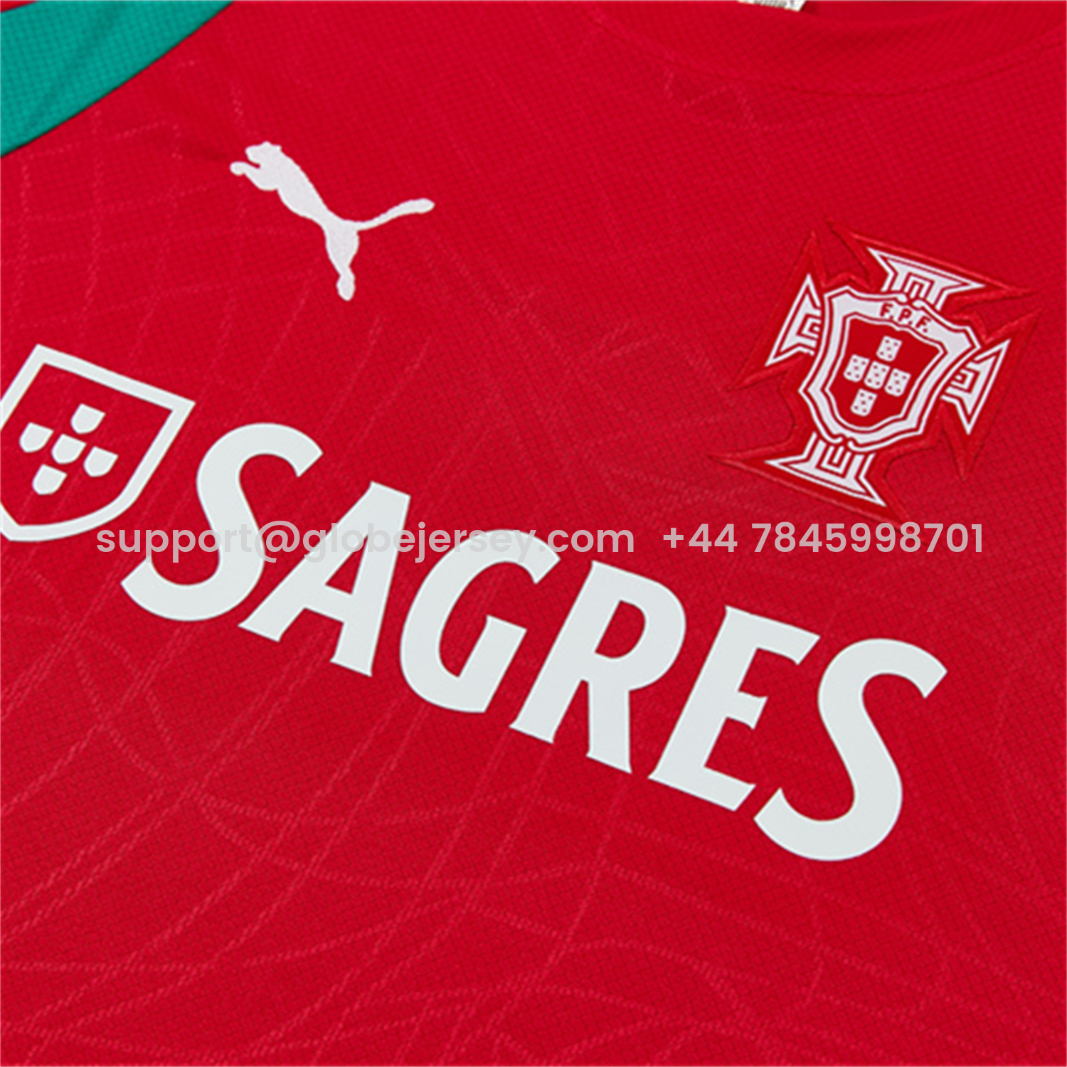 GlobeJersey-Portugal 2026 Short-Sleeve Training Set - Colors Top & Dark Blue With Red Stripe Pants