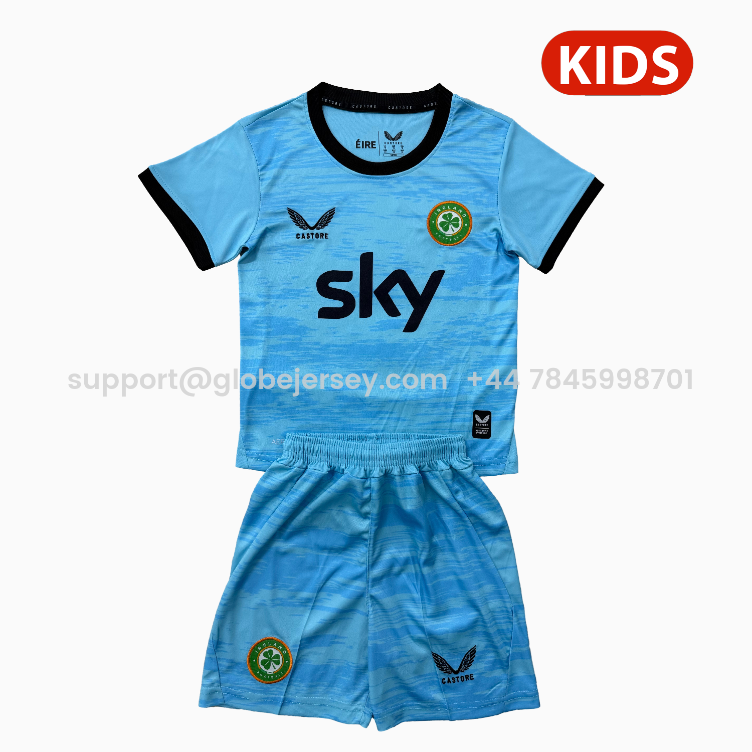 GlobeJersey-Ireland 2026 Blue Goalkeeper Kids Kit