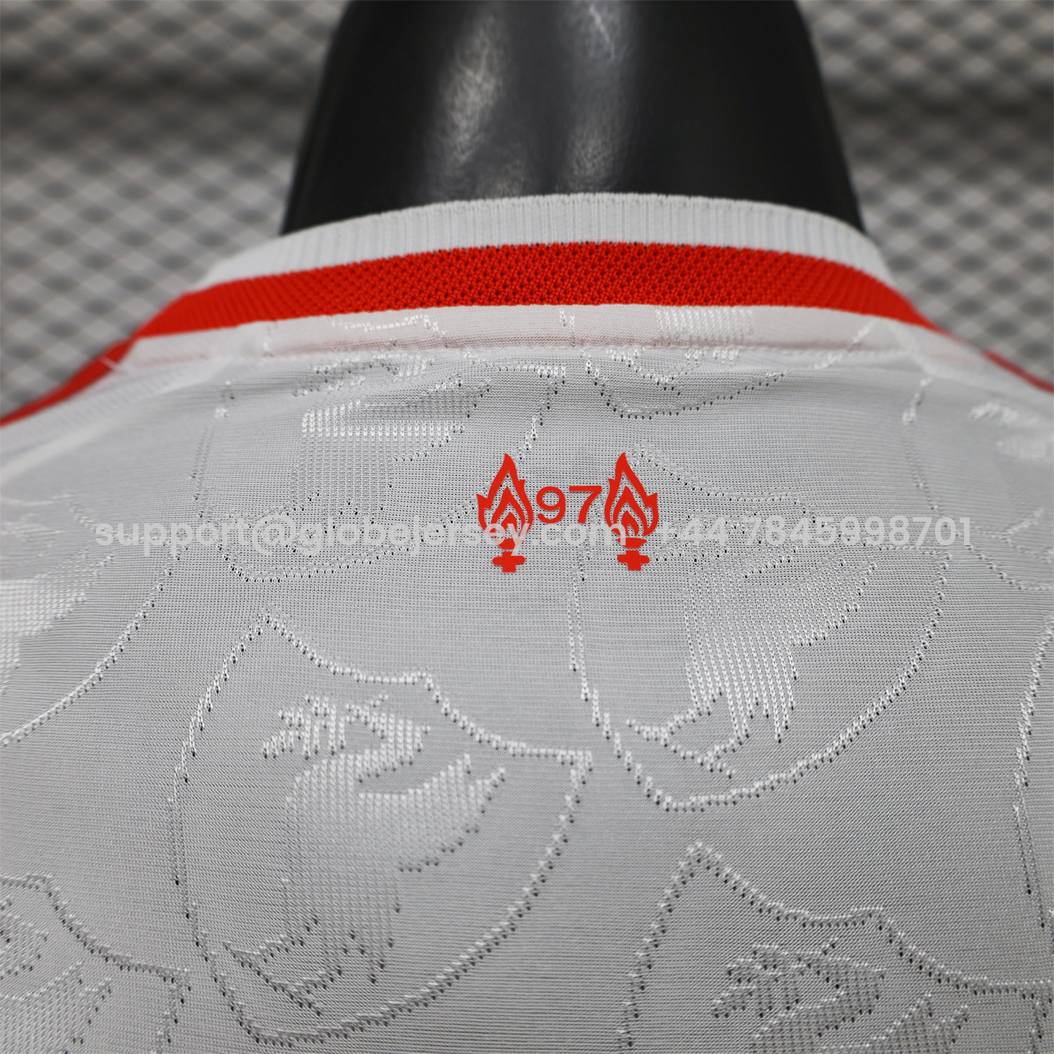 GlobeJersey-Liver.pool 26-27 Casual White With Faint Logos Jersey - Player Version