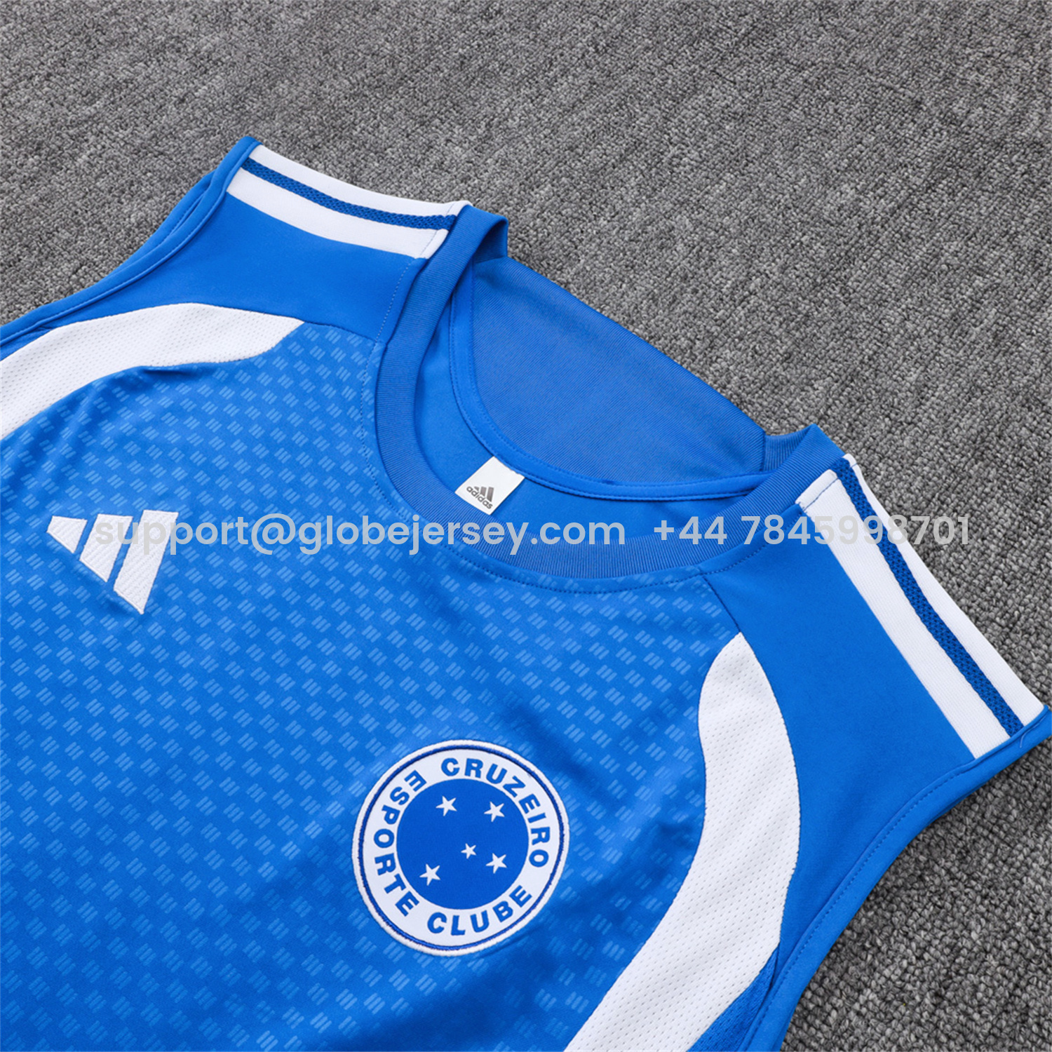 GlobeJersey-Cruzeiro 25-26 Vest Training Set - Ocean Blue Vest and Dark Blue Shorts