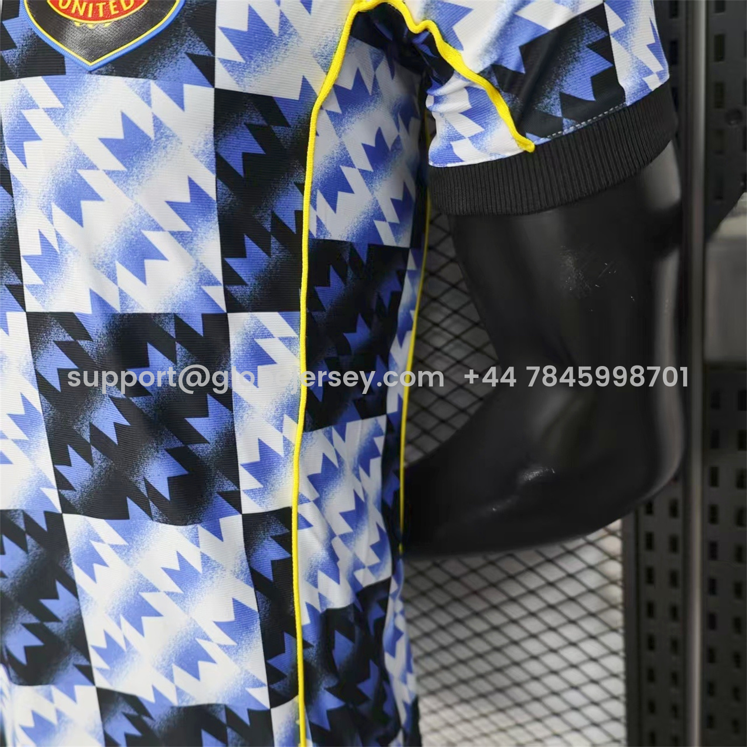 GlobeJersey-Manchester United 25-26 Blue And Black Checkerboard Special Jersey - Player Version