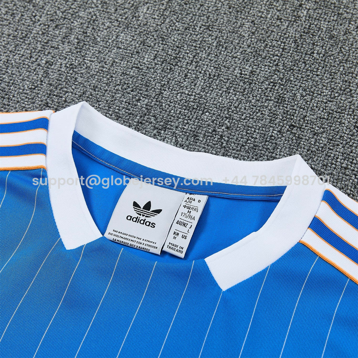 GlobeJersey-Real Madrid 25-26 Retro Style Short-Sleeve Training Set - Blue With White Stripes Top & Pants