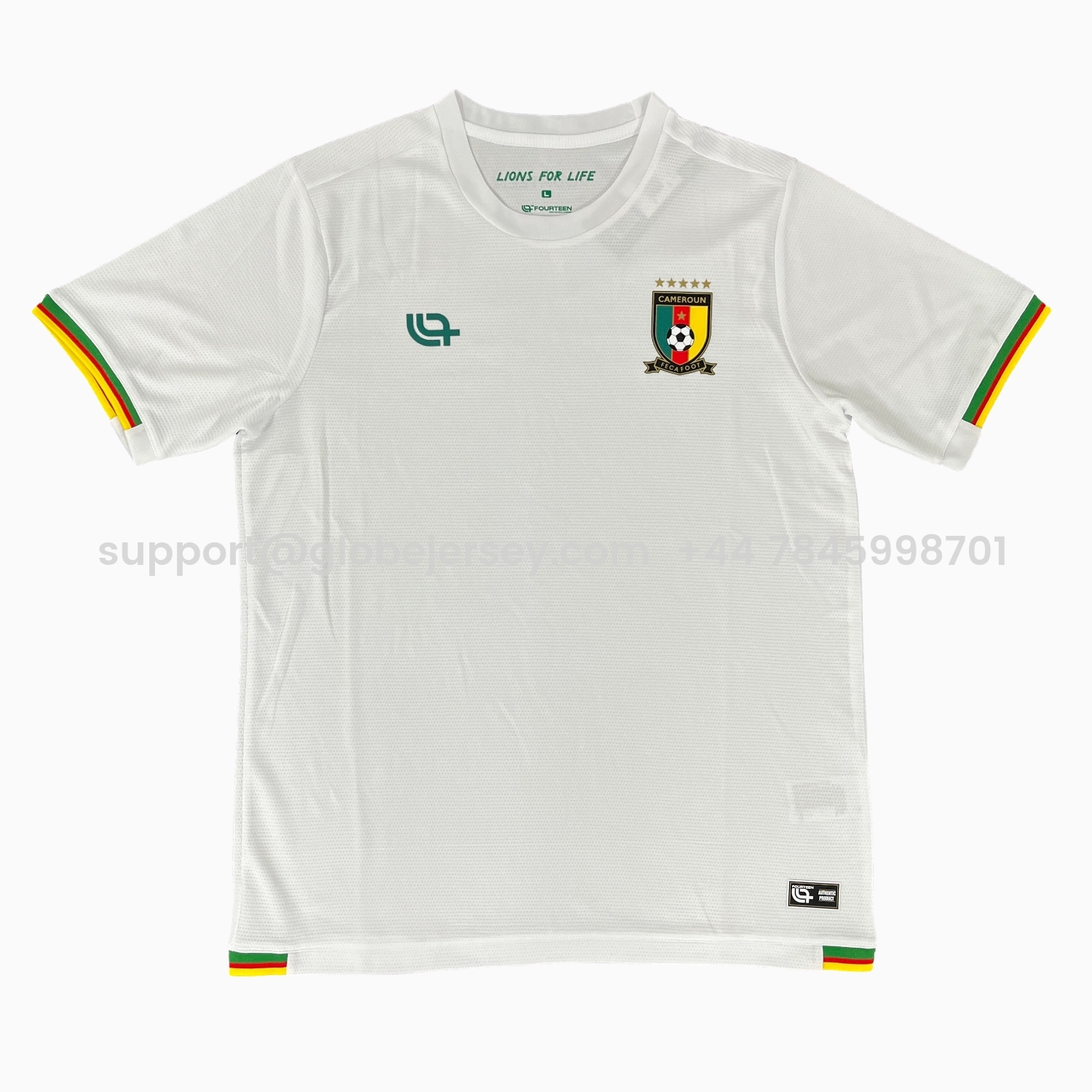 GlobeJersey-Cameroon 25-26 White Training Jersey - Fans Version