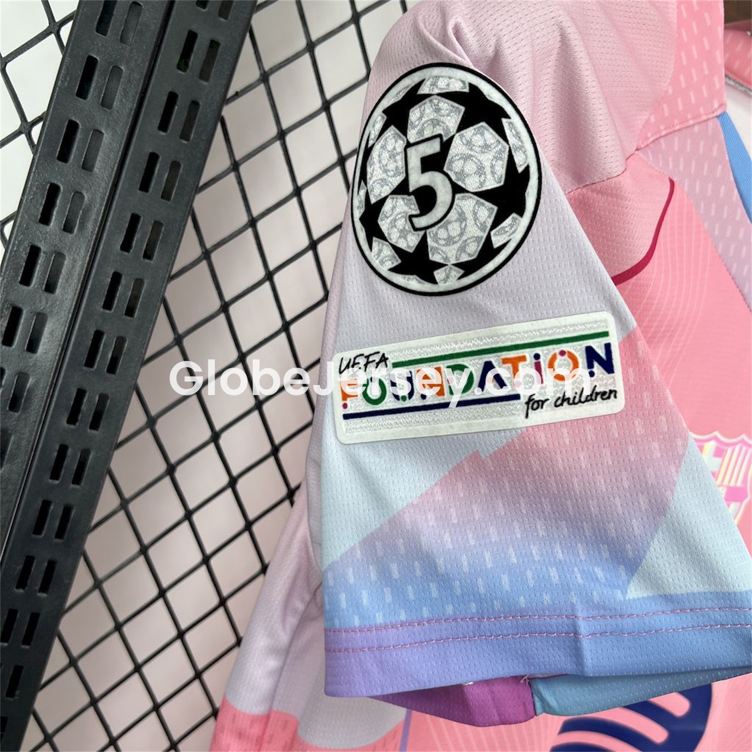 GlobeJersey-Barcelona 25-26 T90 White Lines Pink Special Jersey - Fans Version