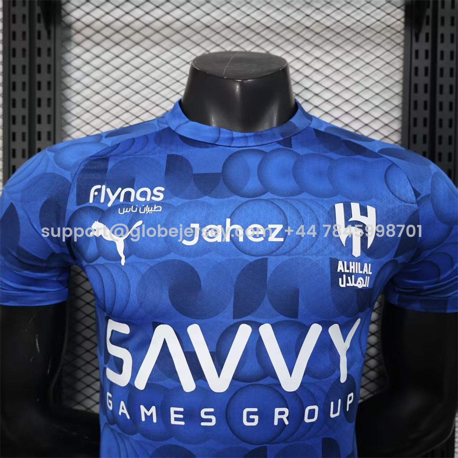 GlobeJersey-Al Hilal Riyadh Crescent 25-26 Pre-Match Training Blue Jersey - Player Version