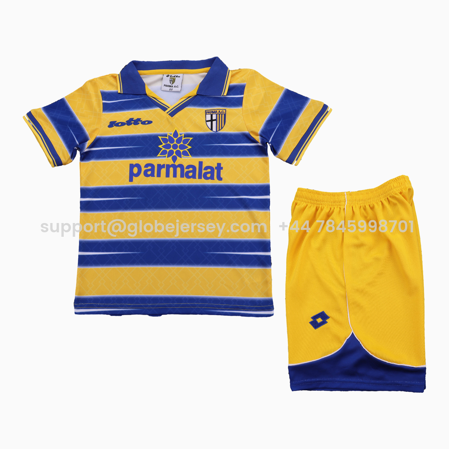 GlobeJersey-Retro Parma 1998-99 Home Kids Kit