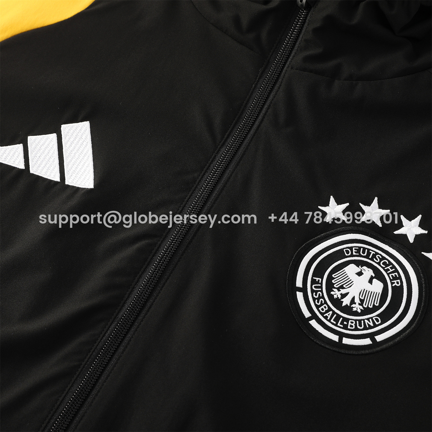 GlobeJersey-Germany 2026 Hooded Windbreaker Training Set - Black Red Top and Pants