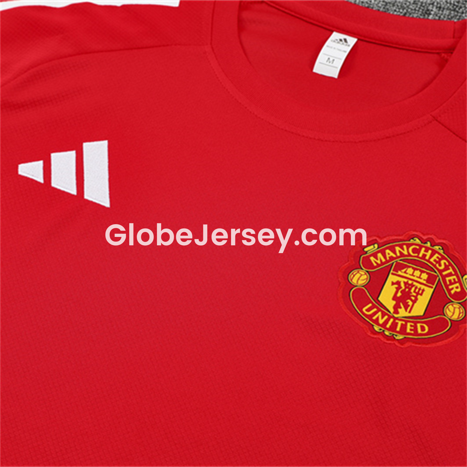 GlobeJersey-Manchester United 25-26 Kid Short-Sleeve Training Set - Red Top & Black Shorts