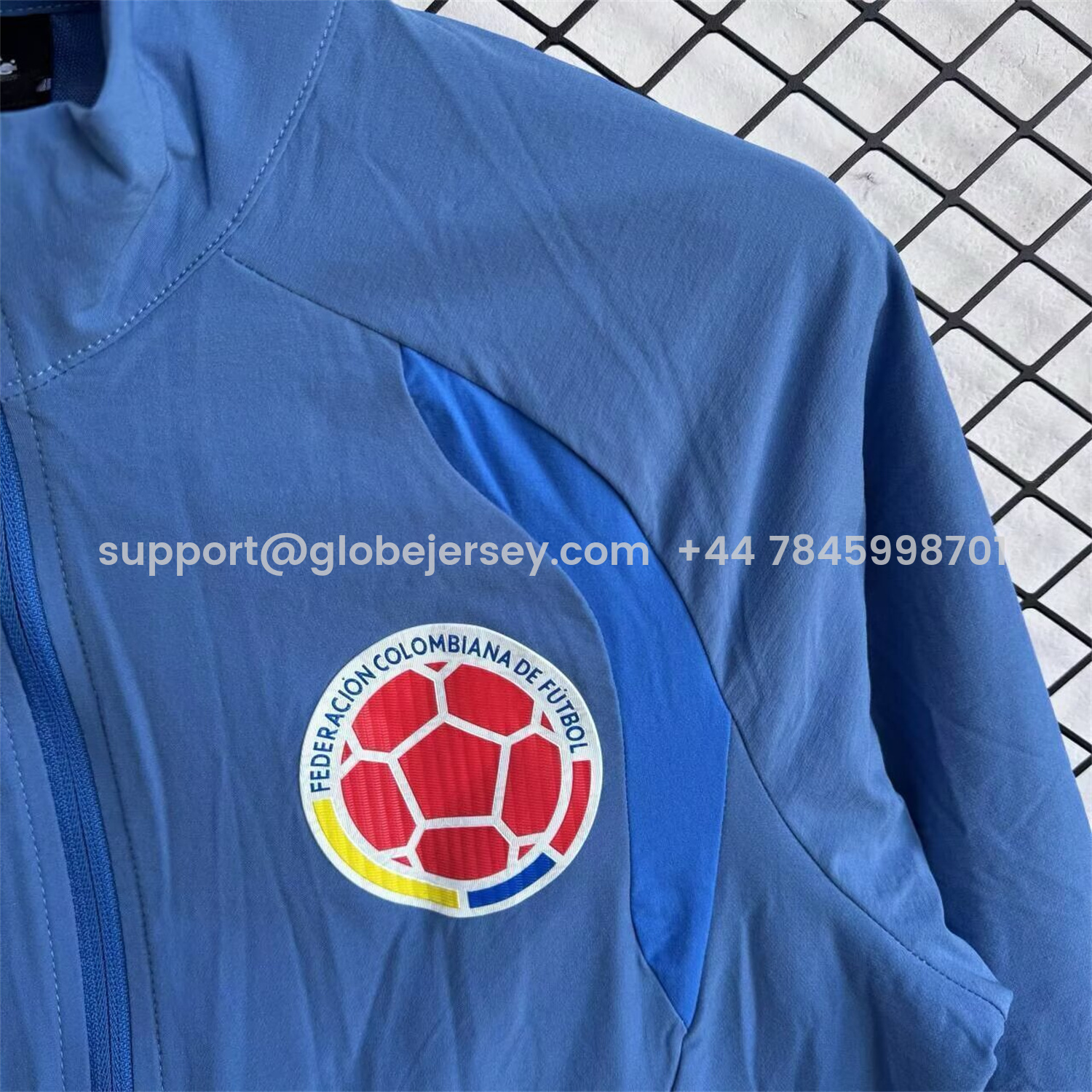 GlobeJersey-Colombia 2026 Windbreaker Training Set - Ocean Blue Top and Pants