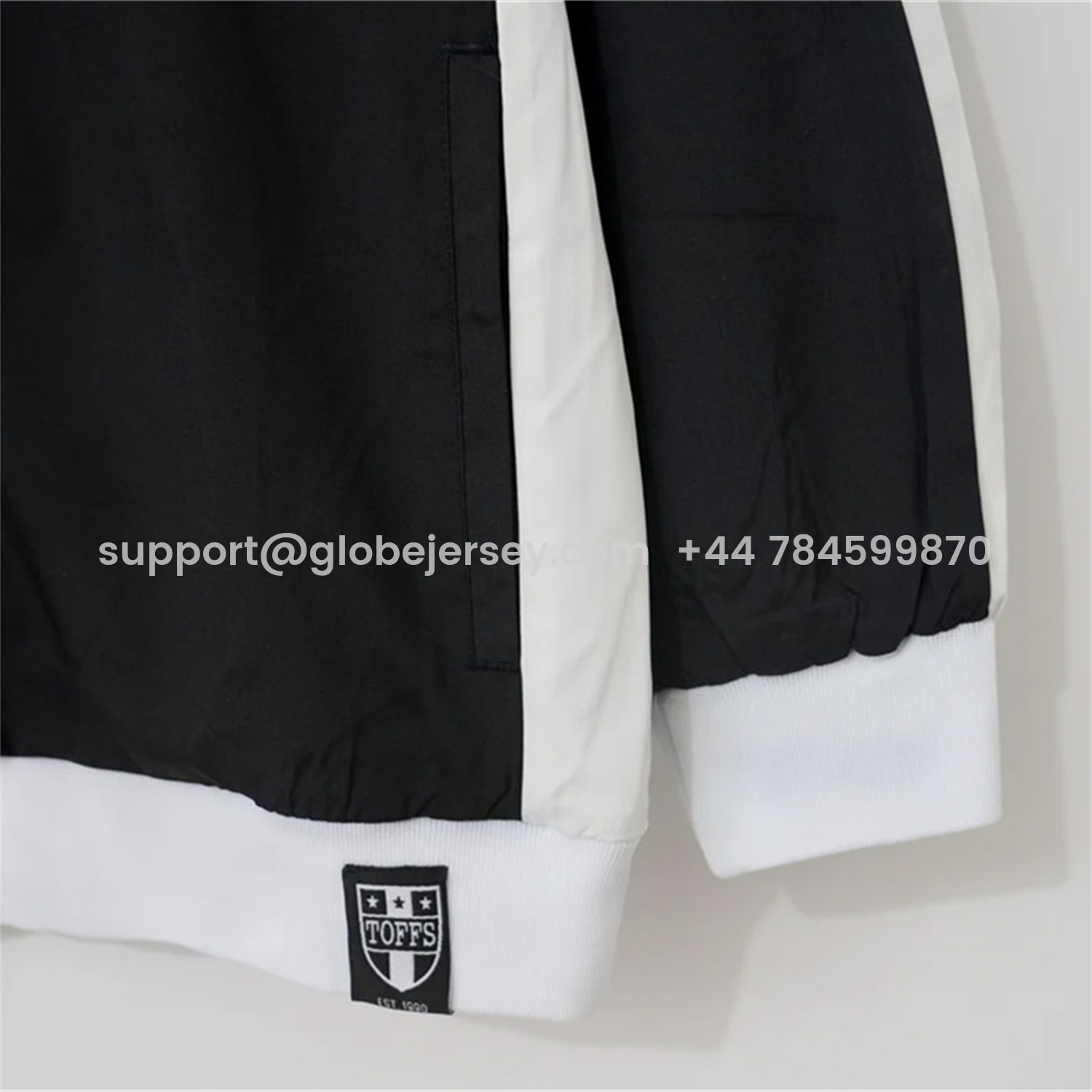 GlobeJersey-Santos 26-27 Black With White Edges Windbreaker Jacket