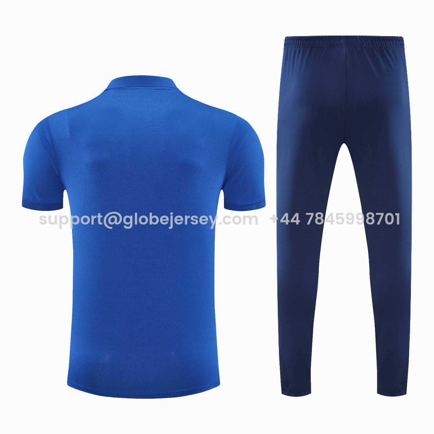 GlobeJersey-Atletico Madrid 25-26 POLO Short-Sleeve Training Set - Ocean Blue Top & Deep Blue Pants