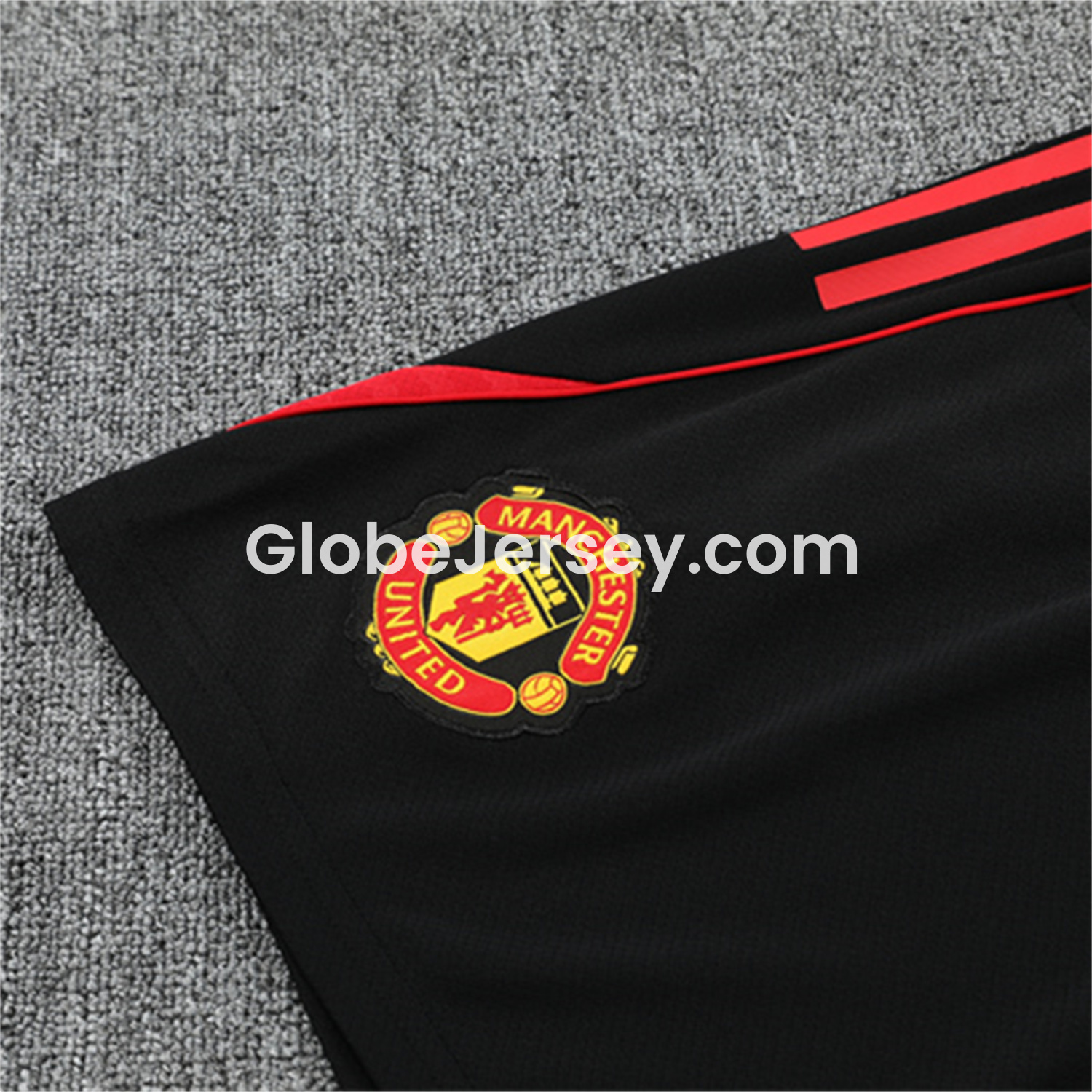 GlobeJersey-Manchester United 25-26 Short-Sleeve Training Set - Red Top & Black Shorts