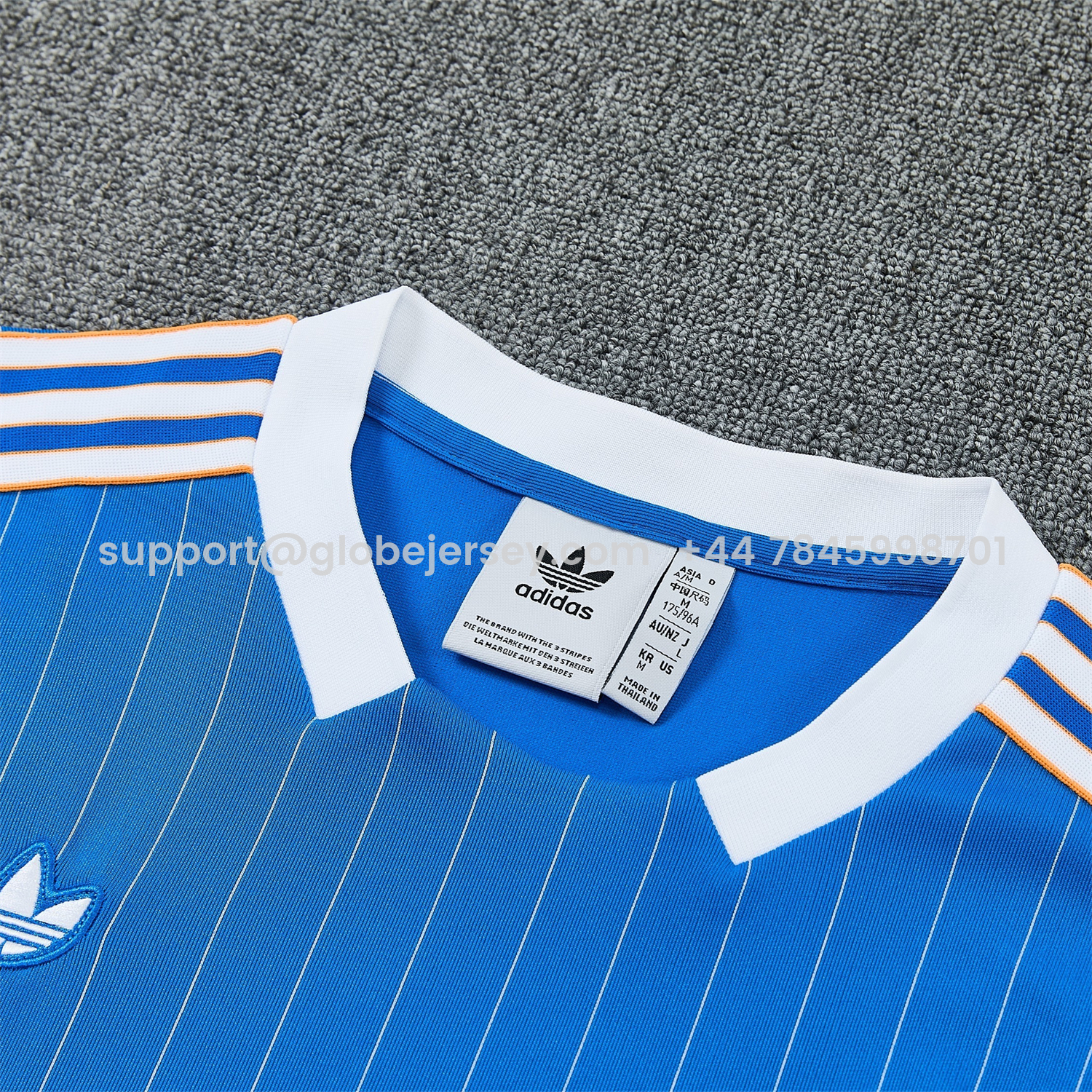 GlobeJersey-Real Madrid 25-26 Retro Style Vest Training Set - Blue With White Stripes Top & Pants