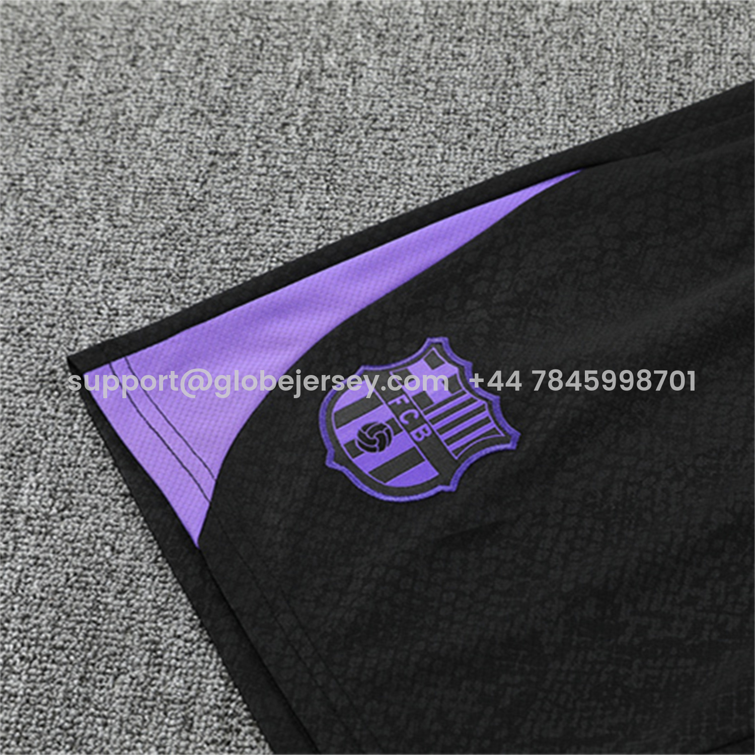 GlobeJersey-Barcelona 25-26 X KB Short-Sleeve Training Set - Purple Top & Black Shorts