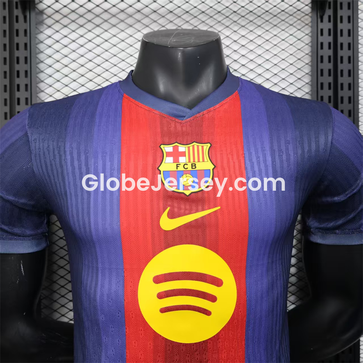 GlobeJersey-Barcelona 25-26 Big LOGO Red & Blue Stripe Special Edition Jersey - Player Version