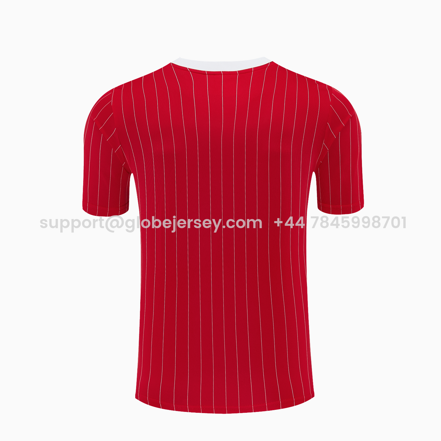 GlobeJersey-Manchester United 25-26 Retro Style Short-Sleeve Training Set - Red With White Stripes Top & Pants