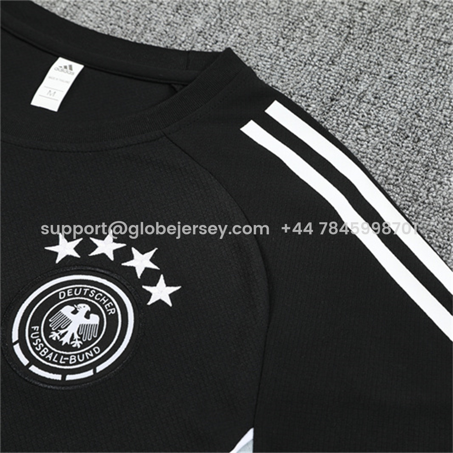 GlobeJersey-Germany 25-26 Kids Short-Sleeve Training Set - Black Short Sleeve & Black Shorts