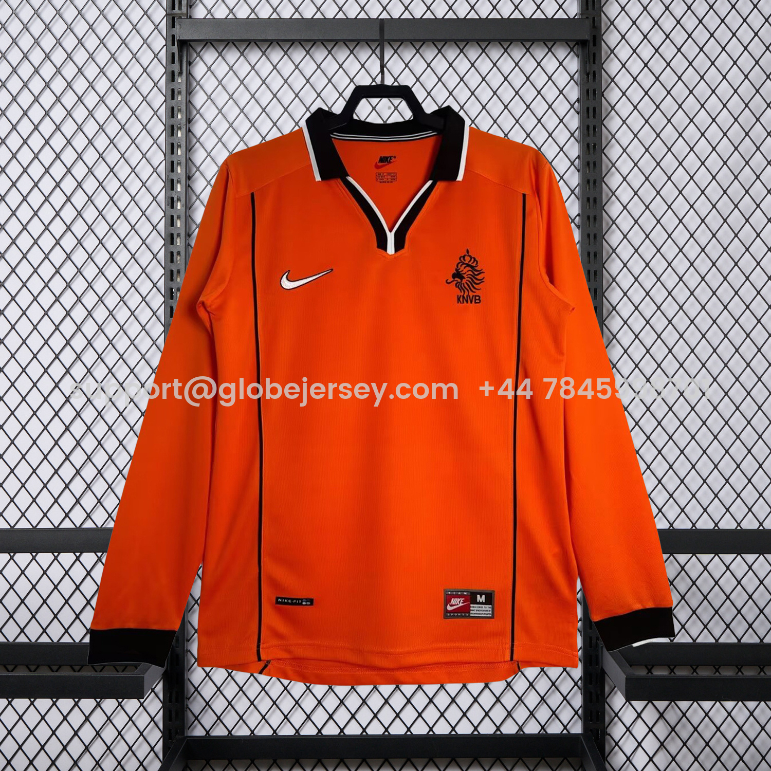 GlobeJersey-Retro Netherlands 1998 Home Long Sleeves Jersey