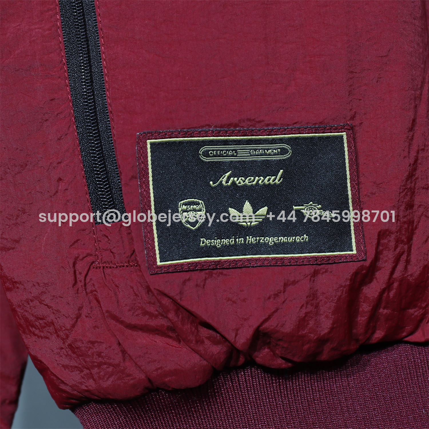 GlobeJersey-Arsenal 25-26 Double Sided Reversible Windbreaker - Black & Red