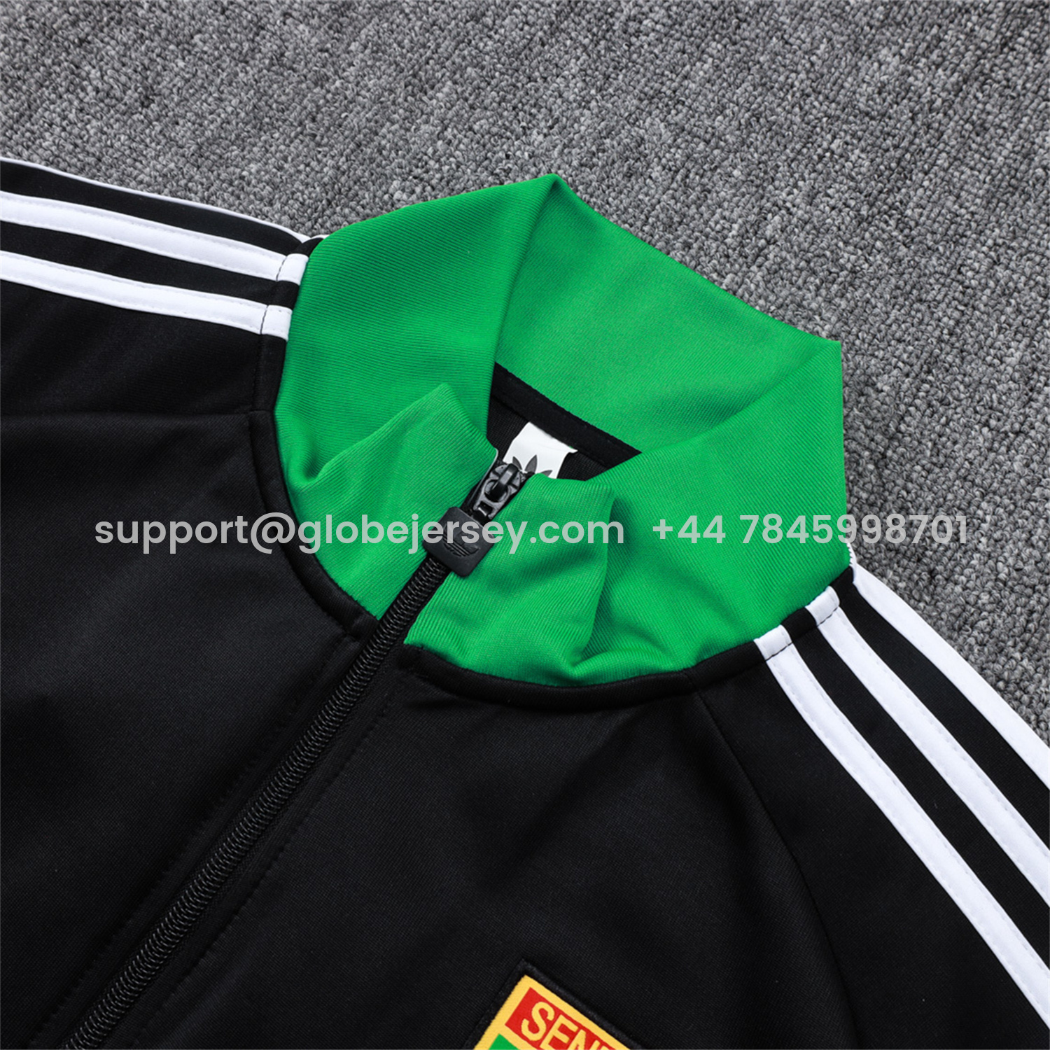 GlobeJersey-Senegal 2026 Jacket Training Tracksuit - Black With Green Jackets & Pants