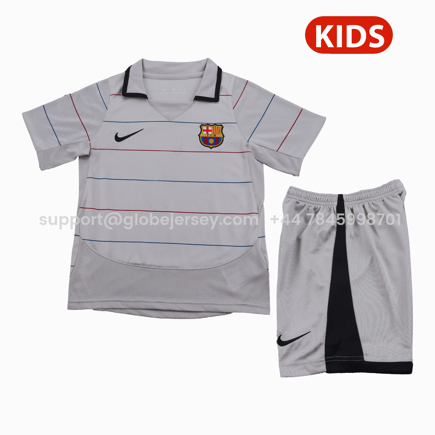 GlobeJersey-Retro Barcelona 2003-04 Away Kids Kit