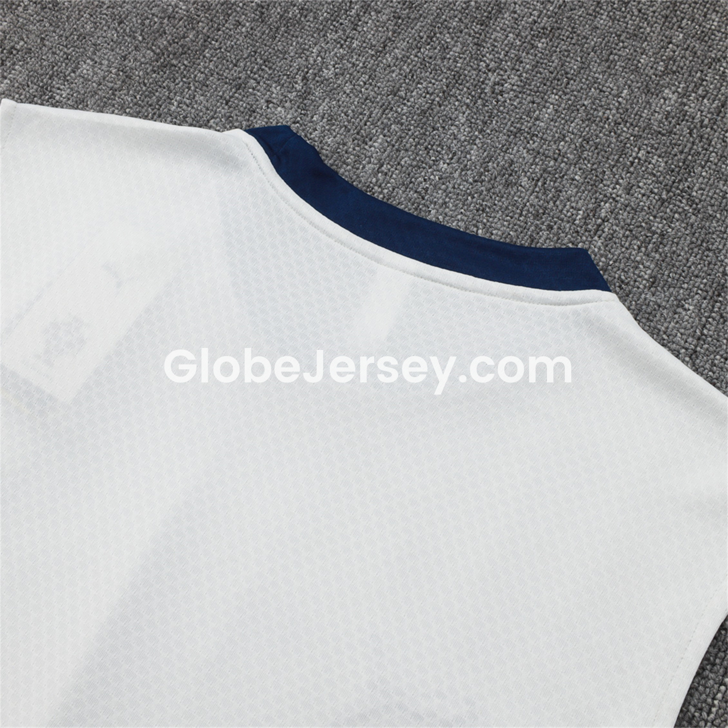 GlobeJersey-Portugal 25-26 Vest Training Set - Off White Top and Deep Blue Shorts