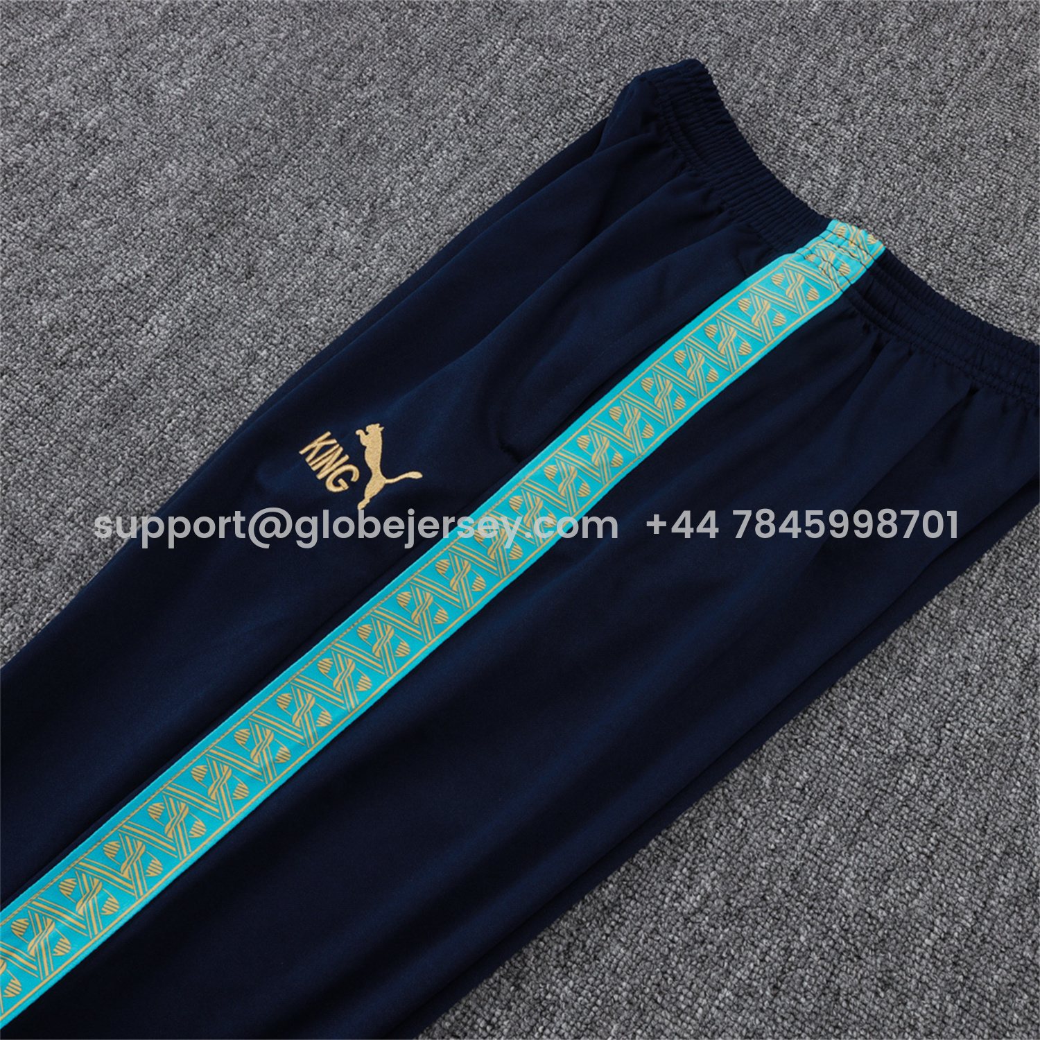 GlobeJersey-Marseille 25-26 Long Sleeve Training Set - White Top & Dark Blue Pants