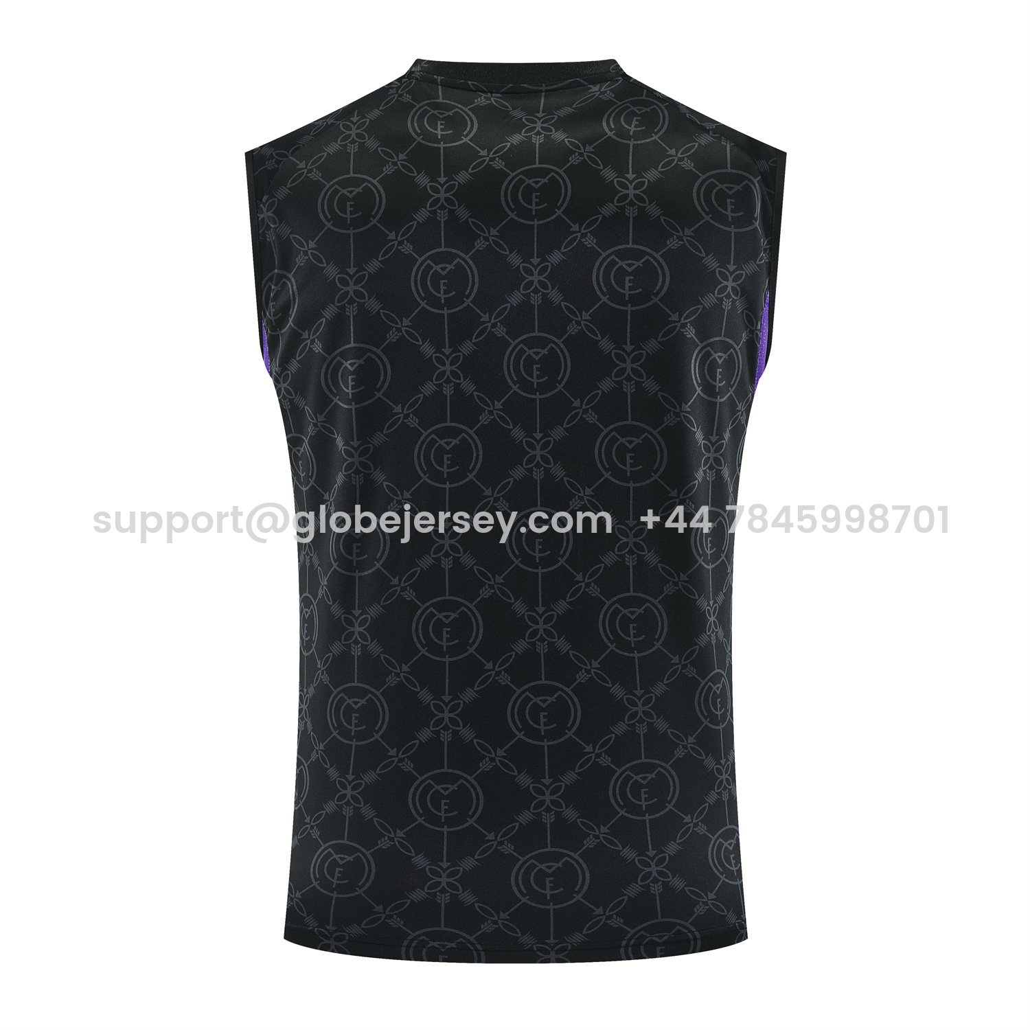 GlobeJersey-Real Madrid 25-26 Vest Training Set - Blue Edge Black Vest & Black Shorts