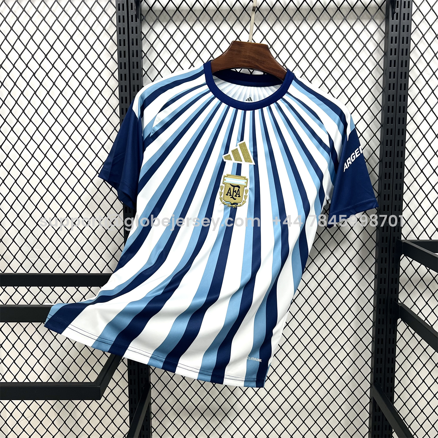 GlobeJersey-Argentina 2026 Blue Rays Pre-Match Training Kit - Fans Version