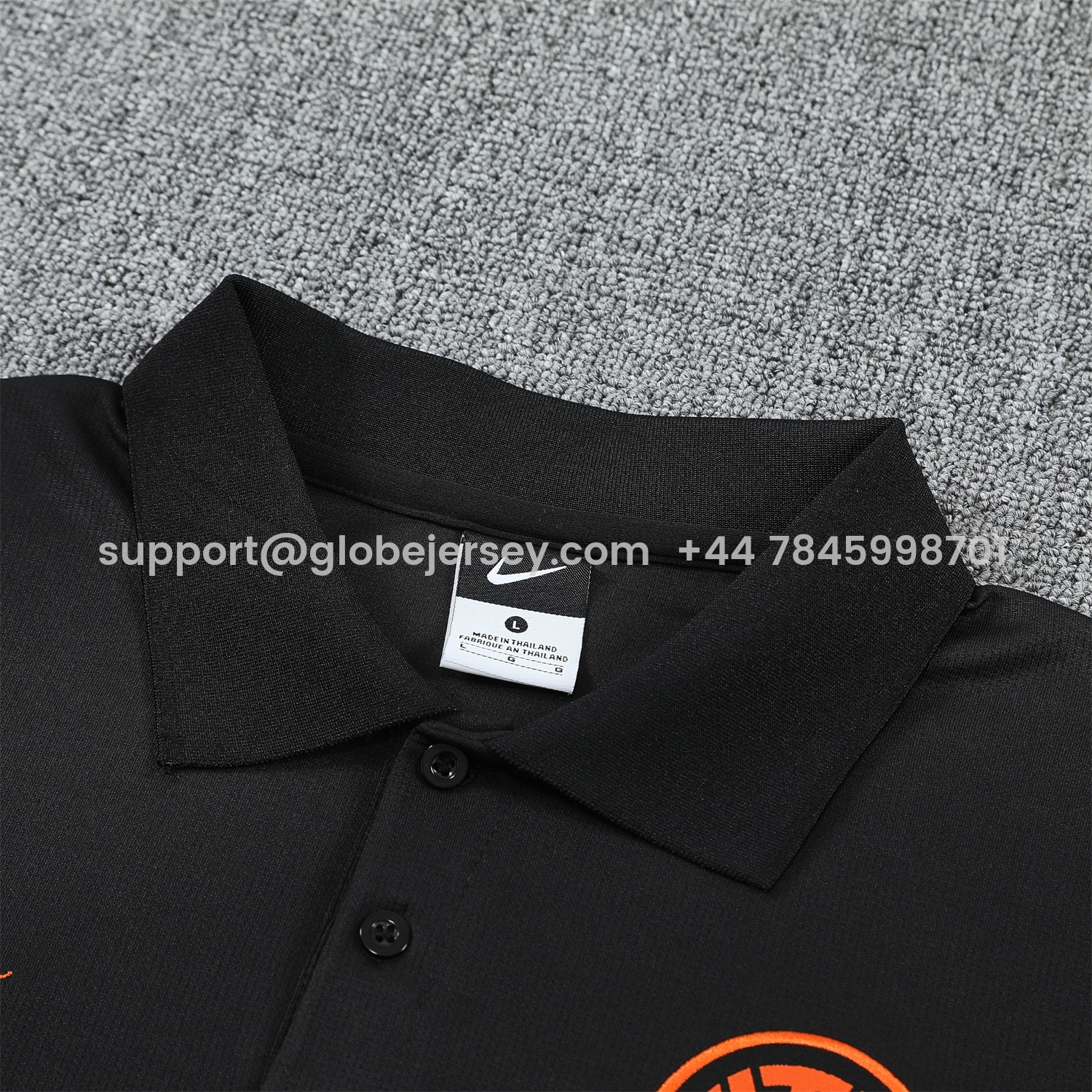 GlobeJersey-Inter Milan 25-26 POLO Short-Sleeve Training Set - Black Top and Black Pants