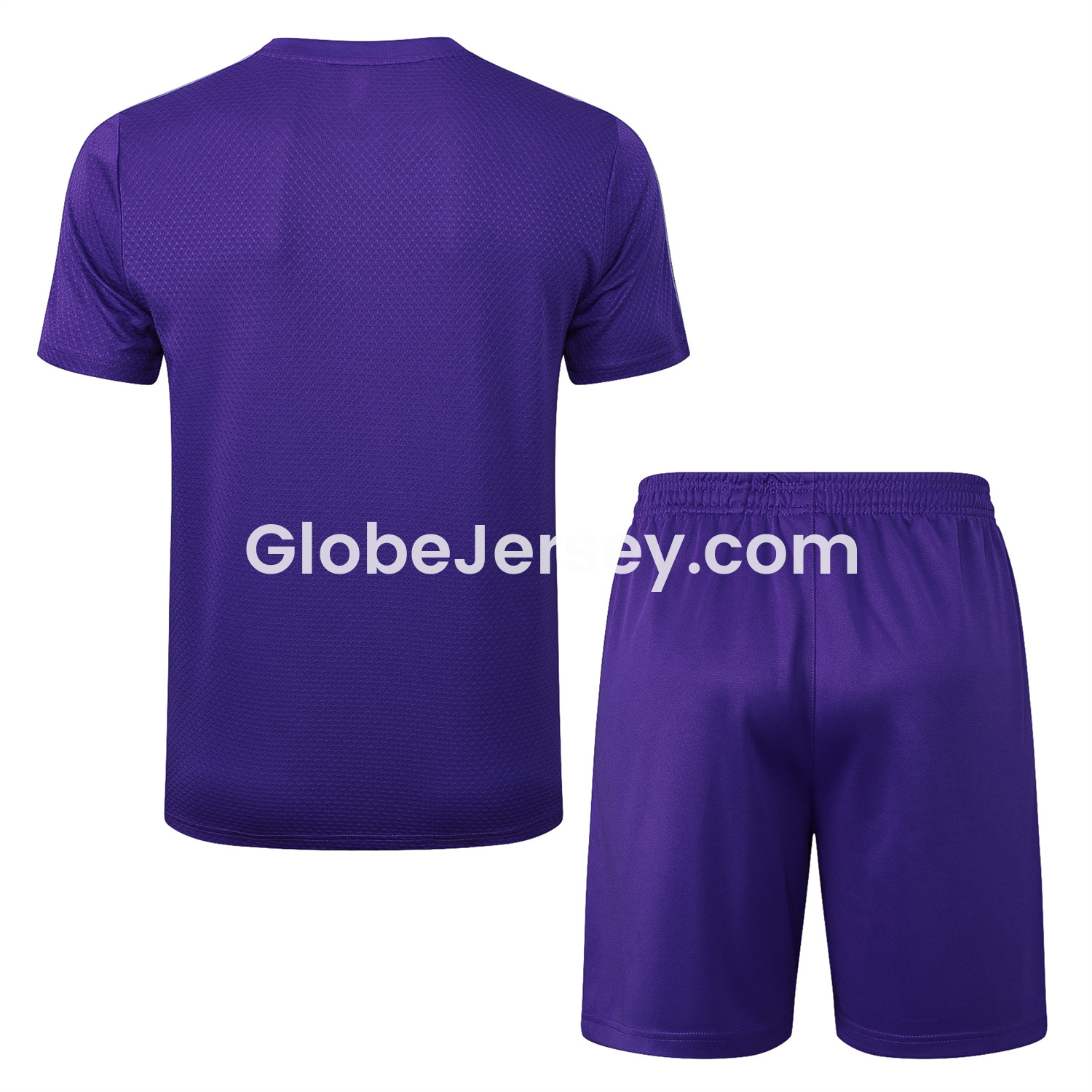 GlobeJersey-Real Madrid 25-26 Throwback Trefoil Short-Sleeve Training Set - Purple