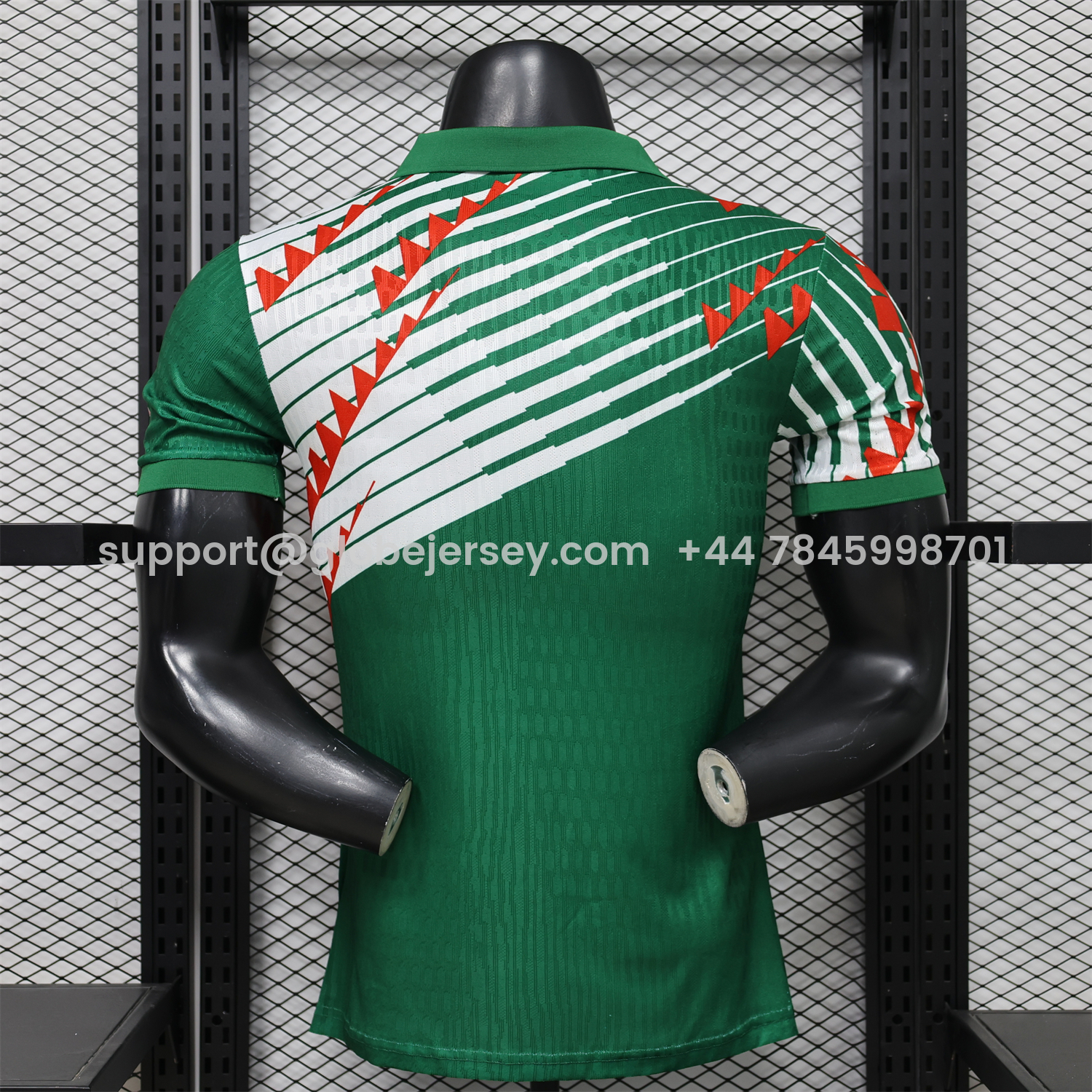 GlobeJersey-Mexico 2026 Red-White Stripes Green Special Jersey - Player Version