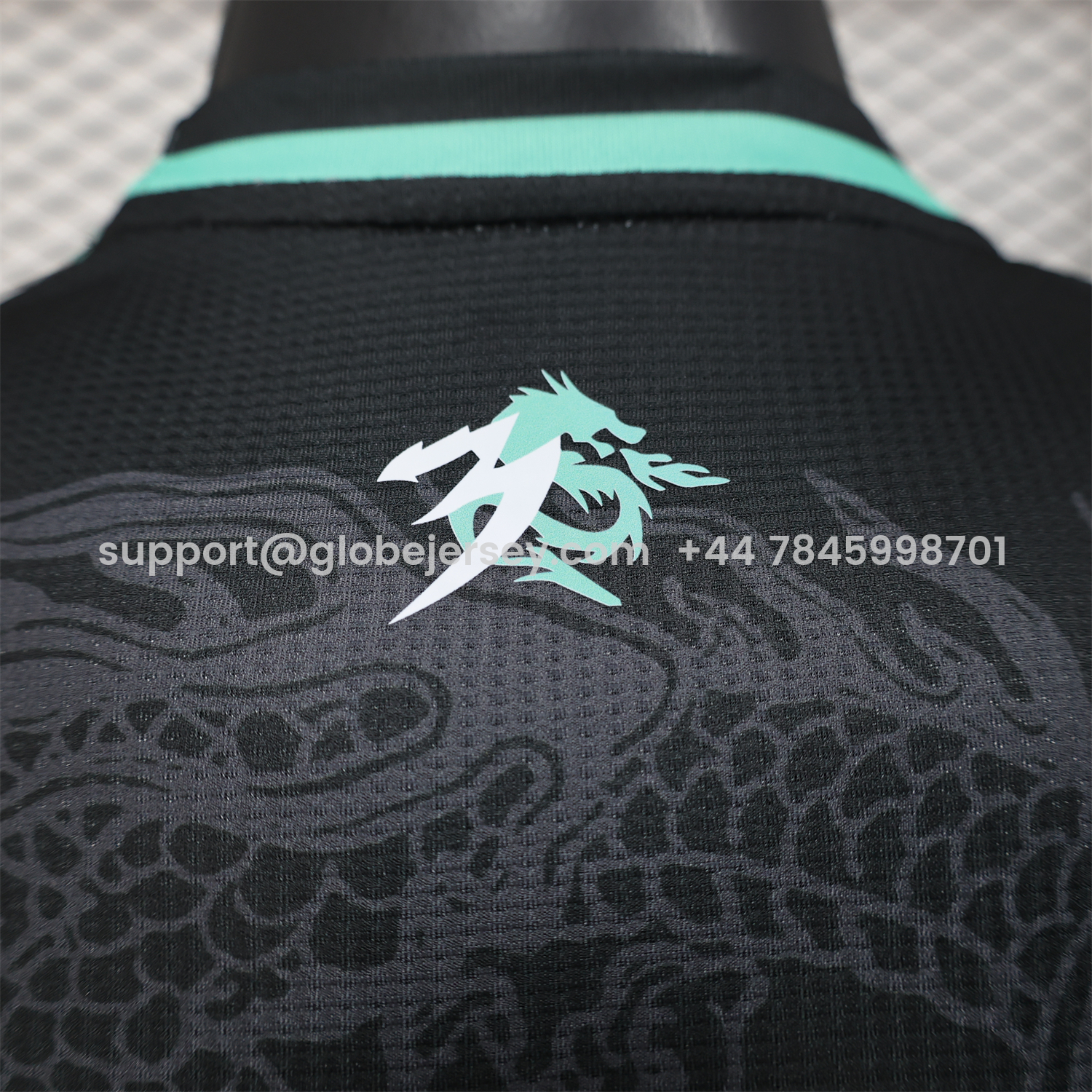 GlobeJersey-Algeria 25-26 Green Dragon Pattern Black Jersey - Player Version