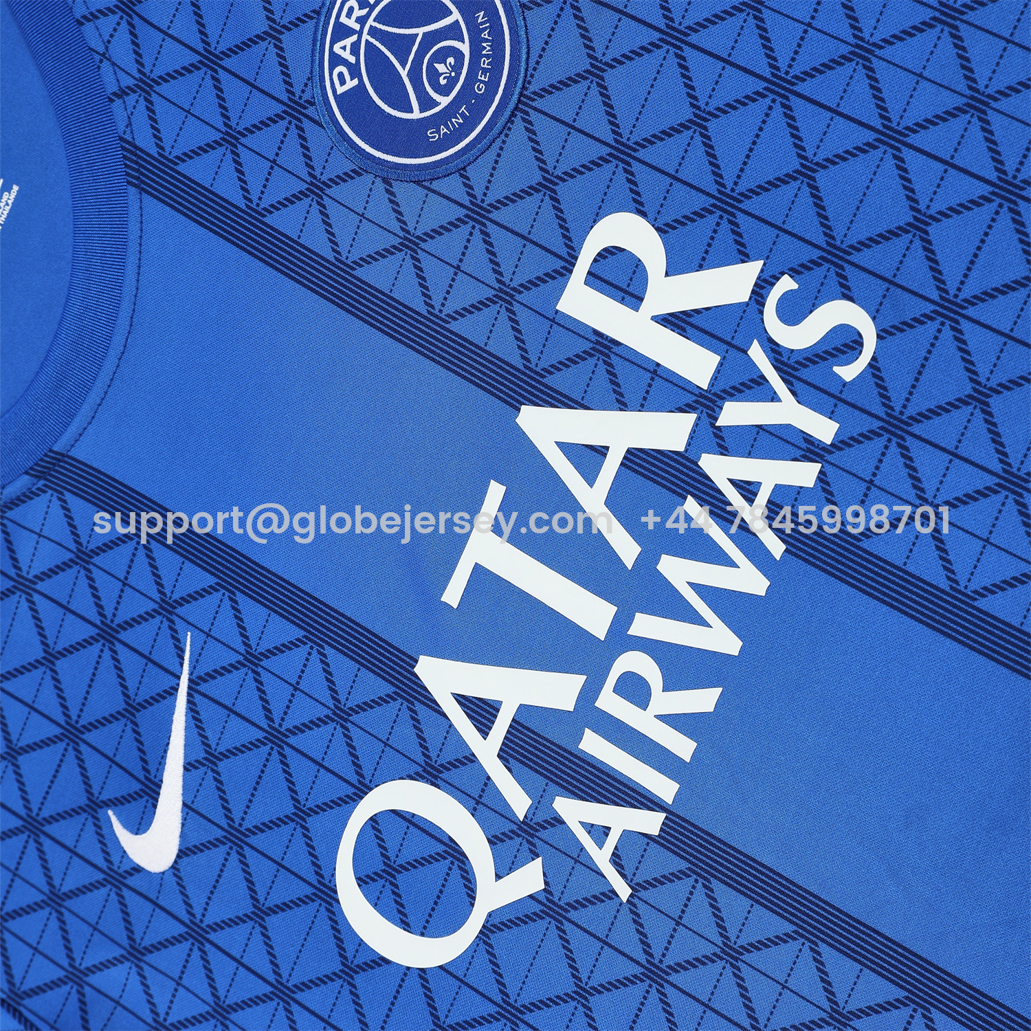 GlobeJersey-Paris Saint-Germain PSG 25-26 Short-Sleeve Training Set - Blue Top & Deep Blue Shorts