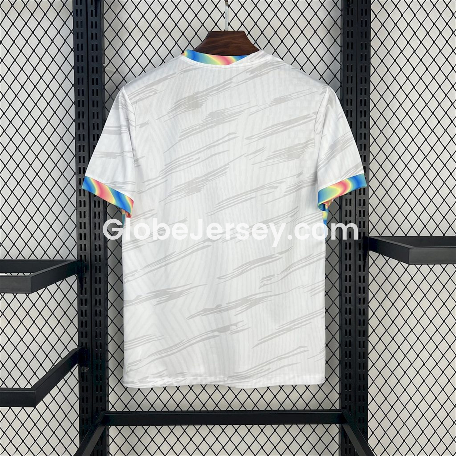 GlobeJersey-Barcelona 25-26 Colored Cuffs White Jersey - Fans Version