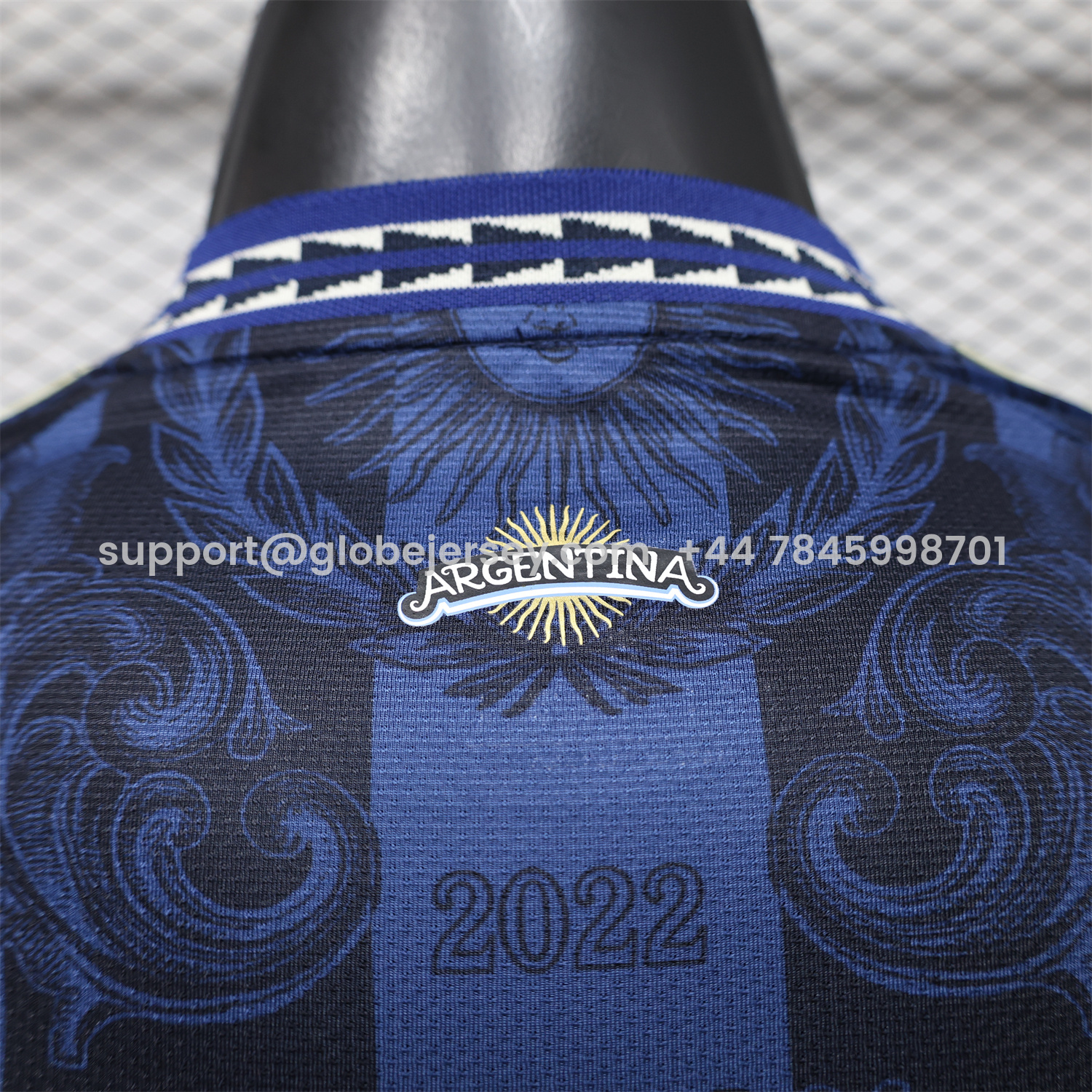GlobeJersey-Argentina 2026 Dark Blue And Black Pattern Sun Special Edition Jersey - Player Version