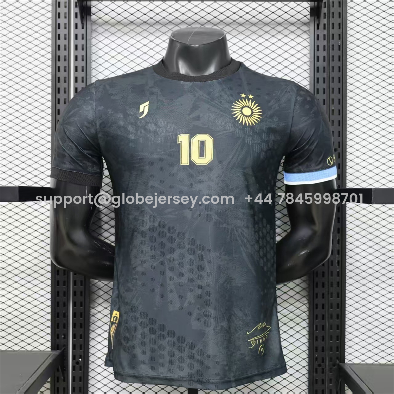 GlobeJersey-Argentina 2026 Black Maradona Special Kit - Player Version