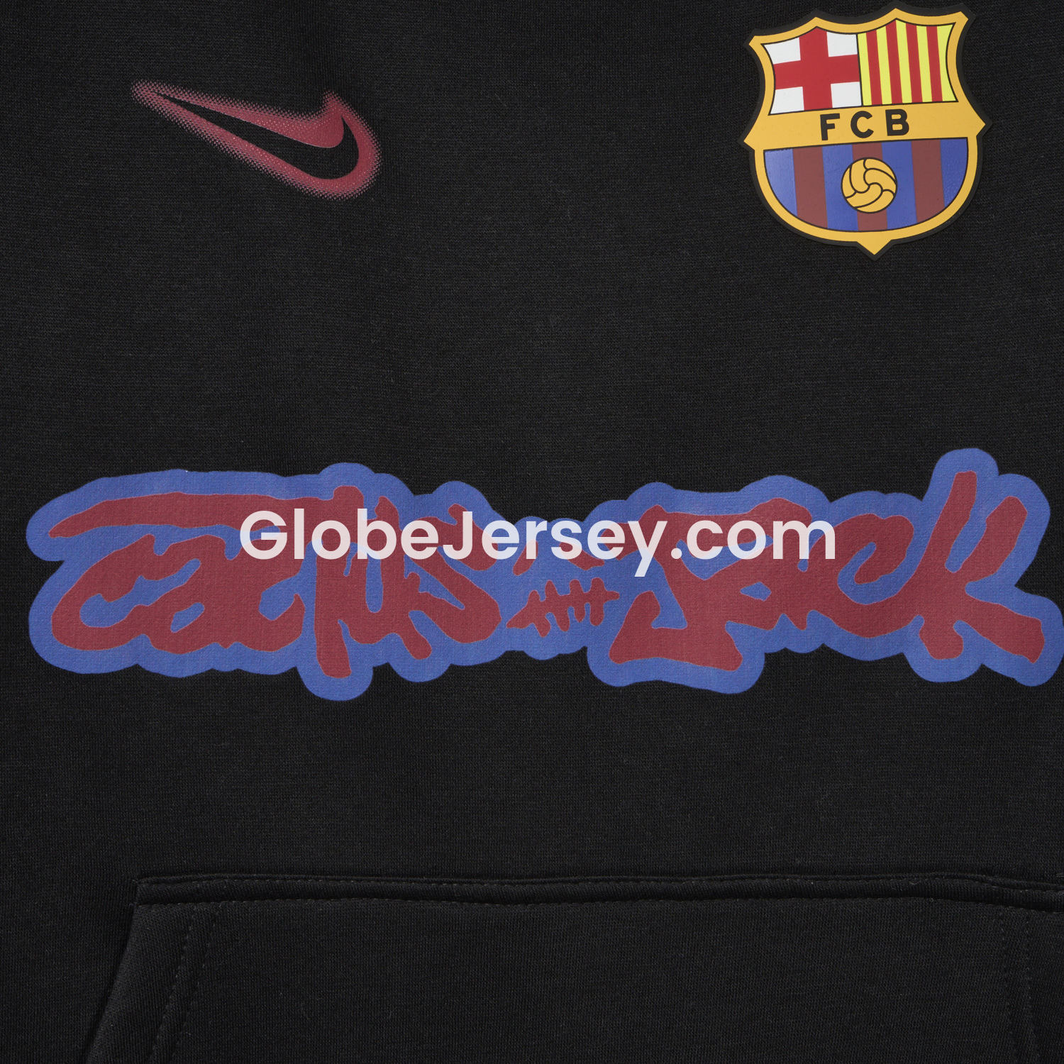 GlobeJersey-Barcelona x Travis Scott Black Unisex Pullover Hoodie