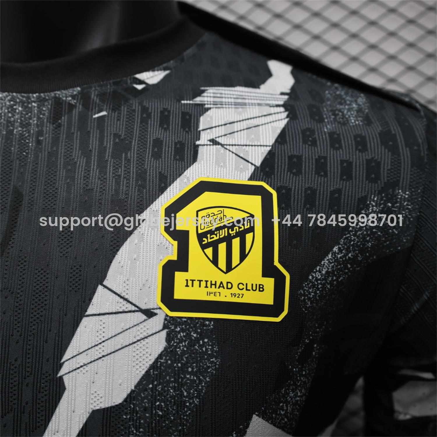 GlobeJersey-Al Ittihad Jeddah United 25-26 Black Pre-Match Jersey - Player Version