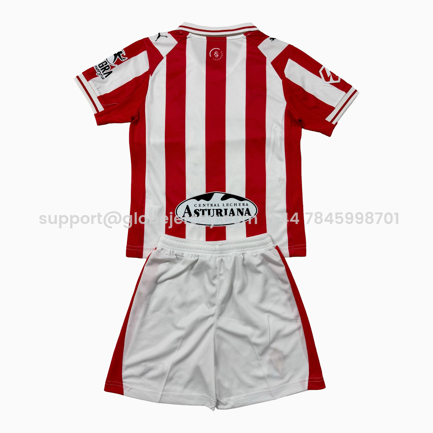 GlobeJersey-Sporting Gijon 25-26 Home Men's Adult Jersey Set - Fans Version