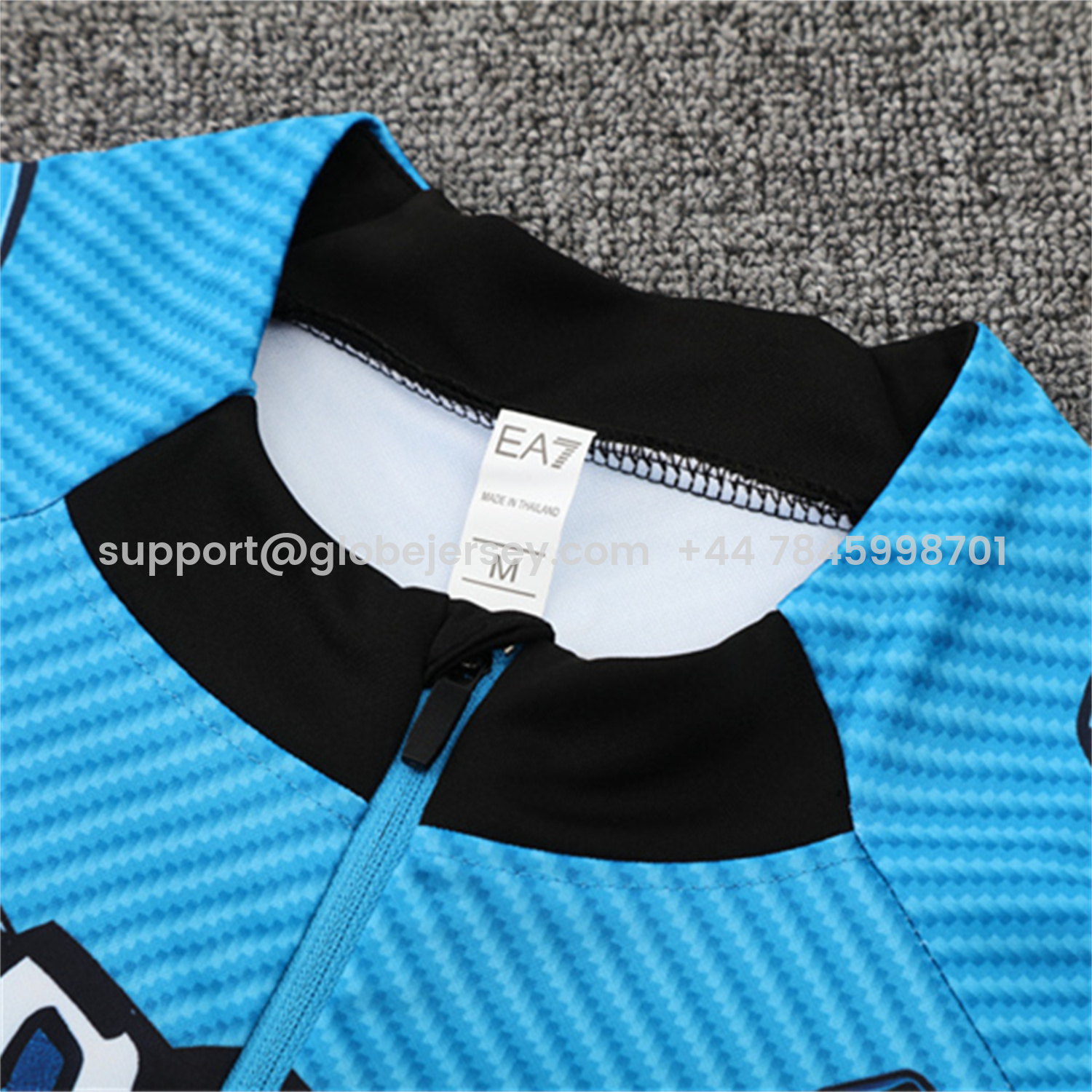 GlobeJersey-Napoli 25-26 Long Sleeve Training Set - Blue Mecha Top & Black Pants