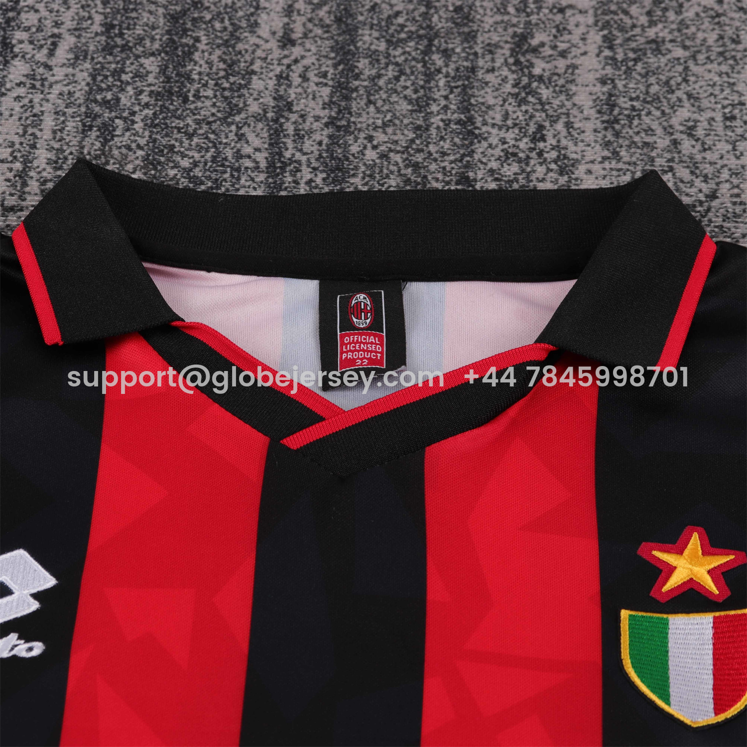 GlobeJersey-Retro AC Milan 1993-94 Home Kids Kit