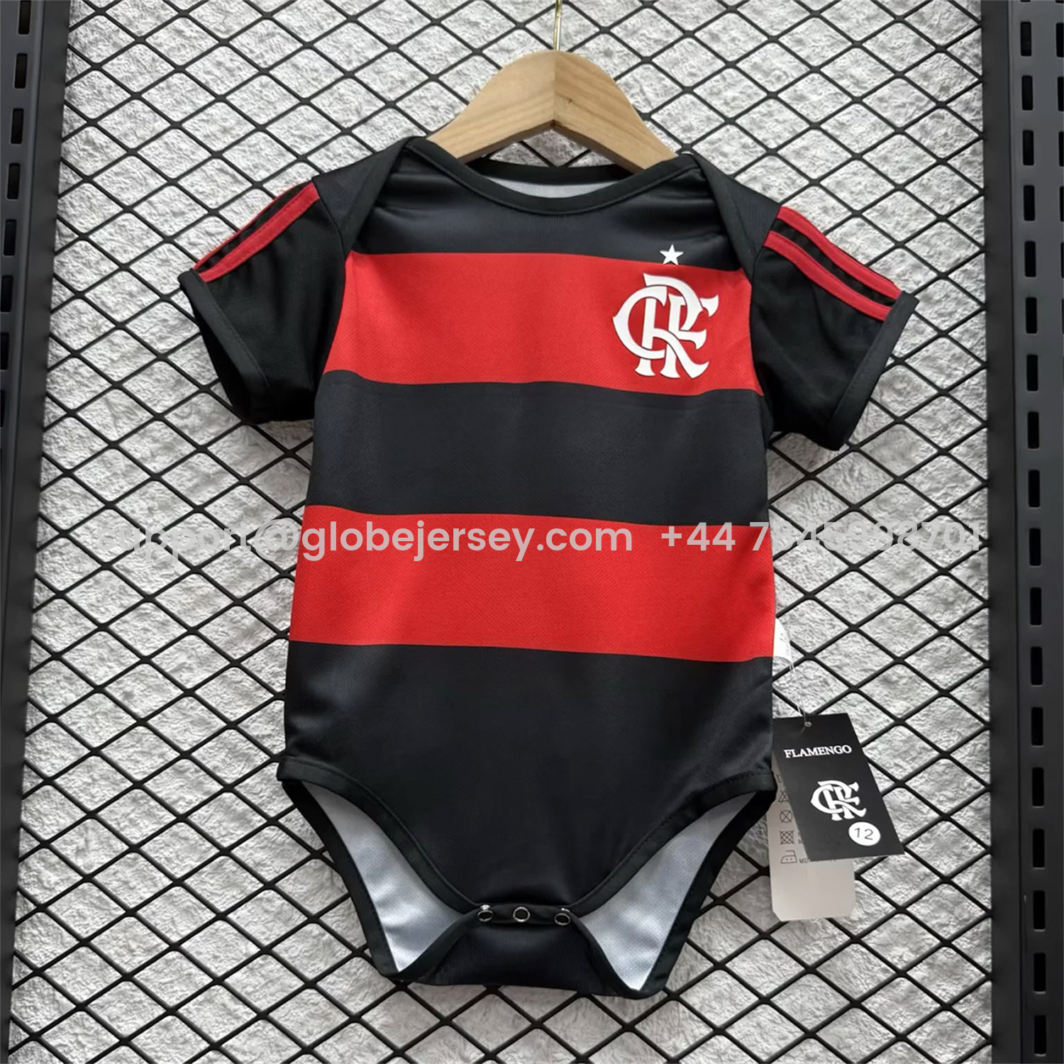 GlobeJersey-Flamengo 26-27 Home Baby Crawling Suit
