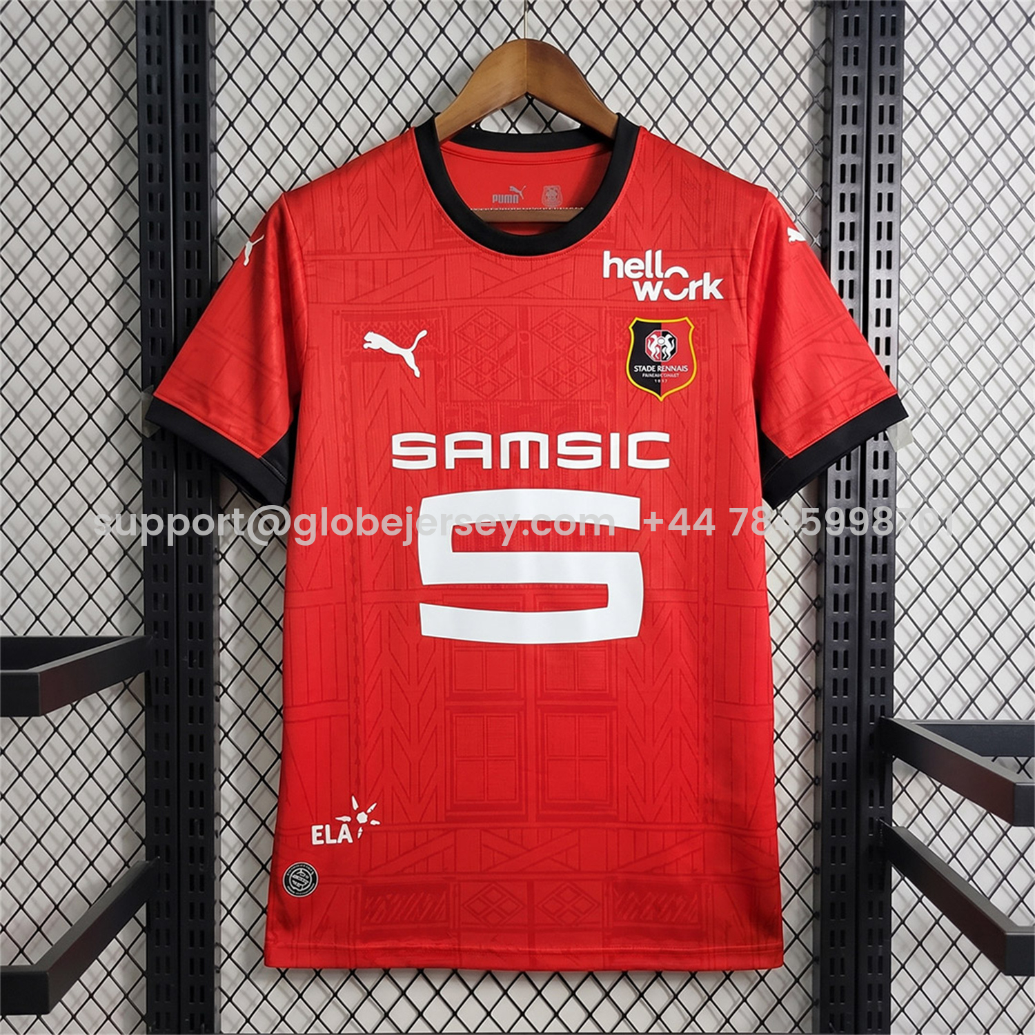 GlobeJersey-Stade Rennais 26-27 Home Jersey - Fans Version