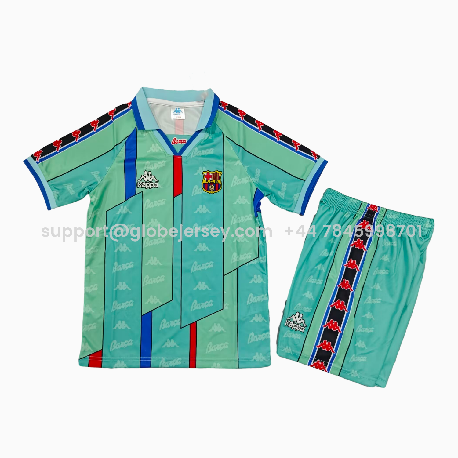 GlobeJersey-Retro Barcelona 1996-97 Away Kids Kit