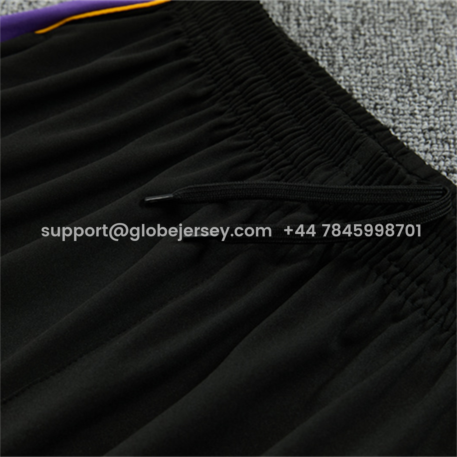 GlobeJersey-Barcelona 26-27 Long Sleeves Training Set - Light Grey Top & Black Pants