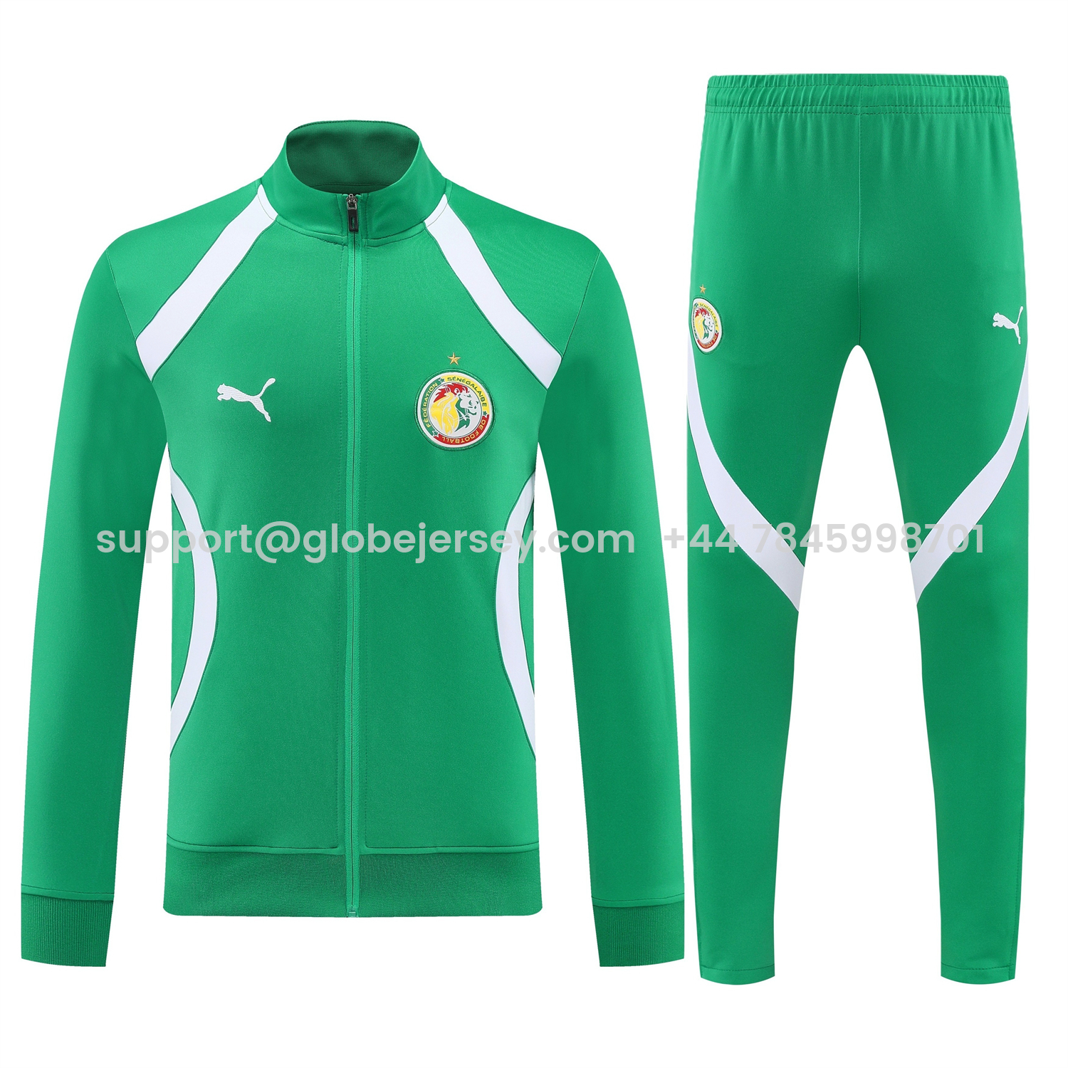 GlobeJersey-Senegal 2026 Jacket Training Tracksuit - Green Jackets & Green Pants