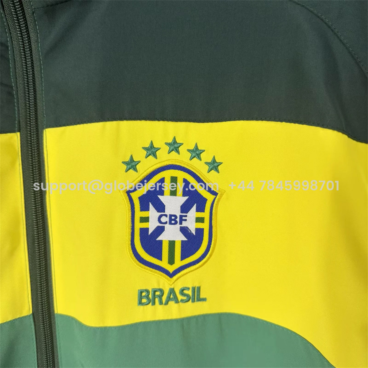 GlobeJersey-Brazil 2026 Windbreaker Jacket - Green And Yellow
