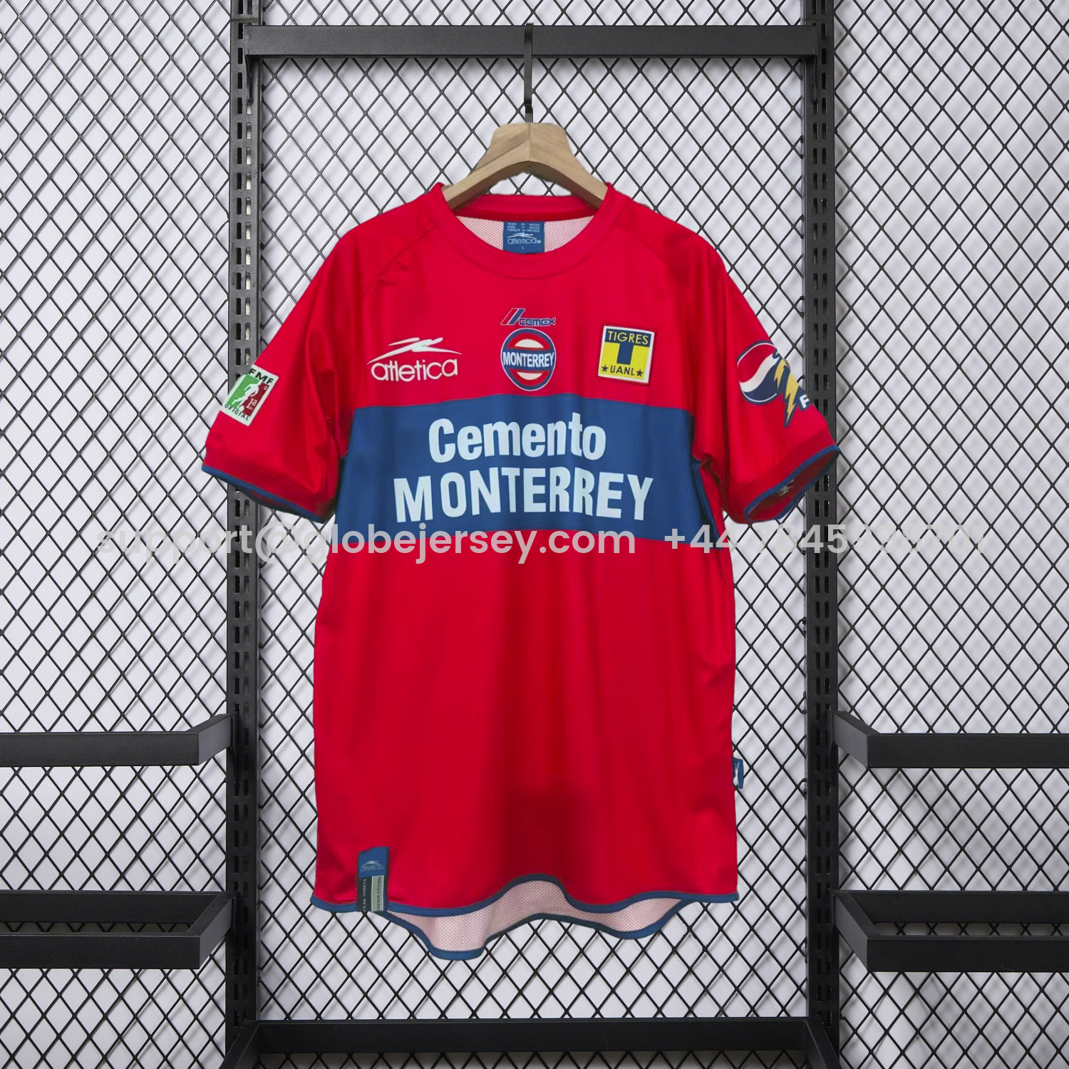 GlobeJersey-Retro Tigres UANL 2002-03 Away Red Jersey