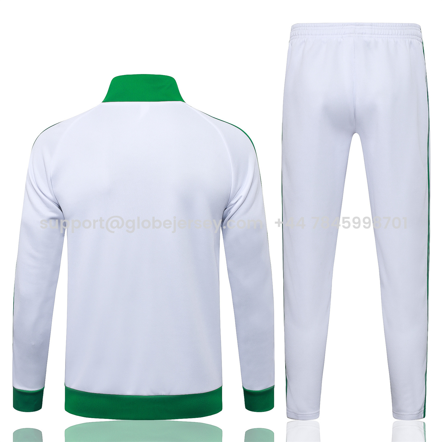 GlobeJersey-Senegal 2026 Jacket Training Tracksuit - White With Green Jackets & Pants